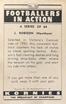 1951 Kornies Footballers in Action #53 Jim Robison Back